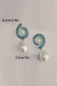 Glaren Seashell Design Gold Color Women Earrings - Image 3