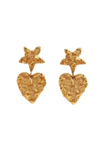 Glaren Star and Heart Patterned Gold Color Women Earrings - Image 5