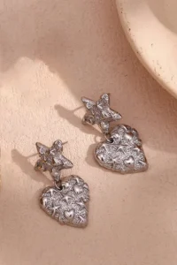 Glaren Silver Color Women's Earrings with Starfish and Heart Pattern - Image 4