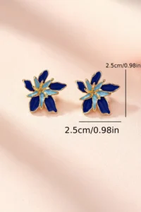 Glaren Double Layer Enameled Flower Women Earrings - Image 3