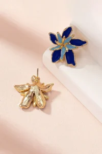 Glaren Double Layer Enameled Flower Women Earrings - Image 4