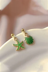 Glaren Sea Themed Dangling Navy Blue Women Earrings - Image 2
