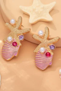 Glaren Turquoise Sea Themed with bible Gold Color Women Earrings - Image 2