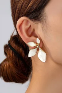 Glaren Mineli Yaprak Gold Color Women Earrings - Image 2