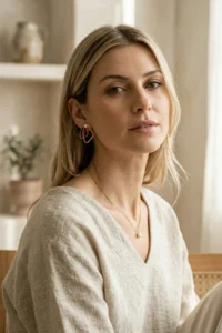 Glaren Burgundy Kelebek Gold Color Women Earrings - Image 2
