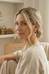 Glaren Gold Color Women's Earrings with Black Starfish and Pearl Detail - Image 2