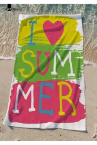 Marte Home I LOVE SUMMER Printed Colorful Beach Towel