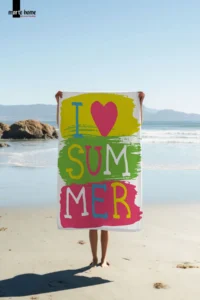 Marte Home I LOVE SUMMER Printed Colorful Beach Towel - Image 2