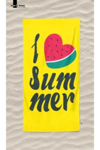 Marte Home I LOVE SUMMER Printed Colorful Beach Towel - Image 3