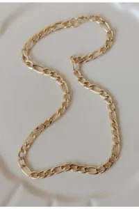 MagicStone Women Gold Flat chained Necklace - Image 3