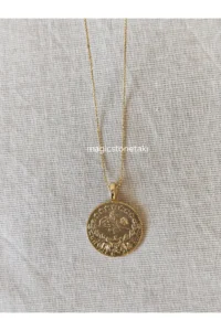 MagicStone Tuğra Medalyon Gold Color Necklace - Image 3