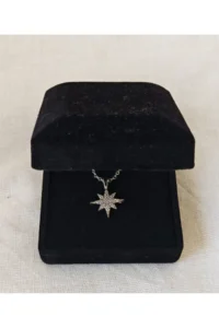 MagicStone Zircon Stone Polar Star Steel Chain Silver Color Gift - Image 2