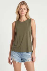Lovelyİstanbul Pack of 3 Sleeveless Viscose Blouse  BLACK KHAKI ECRU - Image 3