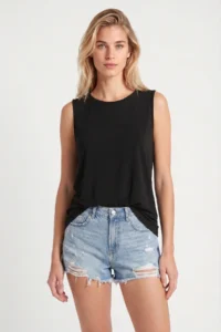 Lovelyİstanbul Pack of 3 Sleeveless Viscose Blouse  BLACK KHAKI ECRU - Image 4