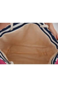 MENUSE ÇANTA Women Striped Beach Bag - Image 6