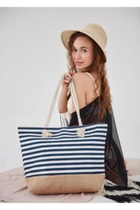 MENUSE ÇANTA Striped Beach Bag - Image 2
