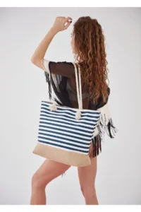 MENUSE ÇANTA Striped Beach Bag - Image 4