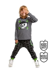 MSHB&G Pirate Head Striped Boy's Winter T-shirt Trousers Set