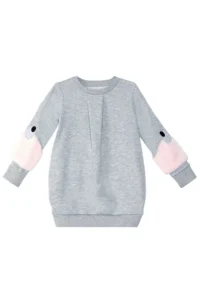 MSHB&G Gray Plush Kollu Girls' Dress - Image 3