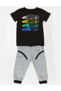 MSHB&G 4 Cars Boys' T-Shirt Capri Shorts Set - Image 3