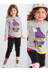 MSHB&G Roller Star Girl's Winter T-shirt Trousers Set