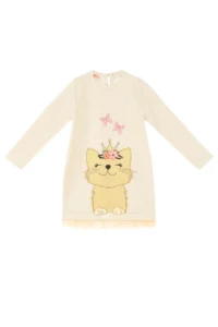 MSHB&G Cat Dream Cat Gold Dore Stringed Shiny Girl's Dress - Image 3