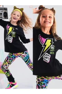 MSHB&G Winged Lightning Girls' T-Shirt Tunic Leggings Set