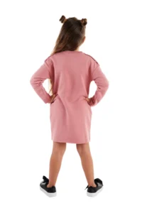 MSHB&G Pink Leopard with pocket Long Sleeve Girls' Dress - Image 2