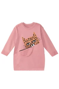 MSHB&G Pink Leopard with pocket Long Sleeve Girls' Dress - Image 3