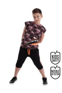 MSHB&G Monster Shark Boys' T-Shirt Capri Shorts Set