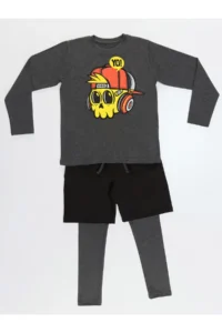 MSHB&G Yo Boys' T-Shirt Shorts Leggings Set - Image 3