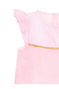 MSHB&G Winged Unicorn Plaid Girl's Frilly Summer Pink Dress - Image 6