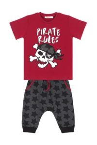 MSHB&G Pirate Rule Boys' T-Shirt Capri Shorts Set - Image 3