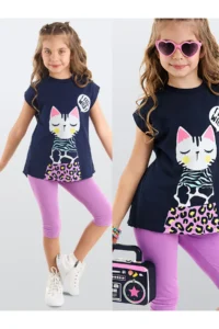 MSHB&G Kedili Lilac Girls' Summer T-Shirt Leggings Set