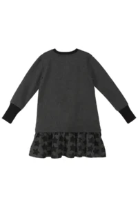 MSHB&G Starry Unicorn Anthracite Girl's Winter Long Sleeve Ruffle Dress - Image 4