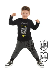 MSHB&G Super Hero Boy's Winter T-shirt Trousers Set