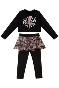 MSHB&G Rock Life Girls' Crop T-Shirt Leggings Set - Image 3