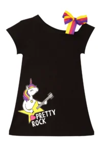 MSHB&G Unicorn Rock Girls' Black Summer Penye Dress - Image 3