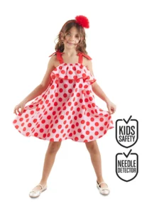MSHB&G Polka Dot Frilly Girl's Pink Strappy Summer Dress