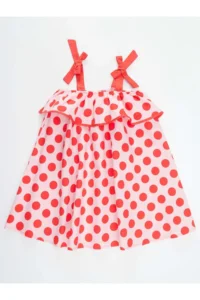 MSHB&G Polka Dot Frilly Girl's Pink Strappy Summer Dress - Image 3
