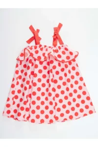 MSHB&G Polka Dot Frilly Girl's Pink Strappy Summer Dress - Image 4