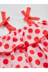 MSHB&G Polka Dot Frilly Girl's Pink Strappy Summer Dress - Image 5