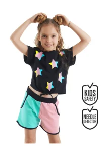 MSHB&G Colorful Star Girls' Summer T-Shirt Shorts Set