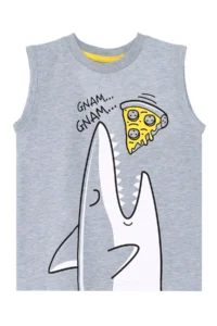 MSHB&G Pizza Man Shark Boy's Summer Sleeveless T-shirt Shorts Set - Image 5