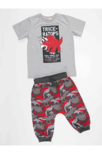 MSHB&G Triceratops Boys' T-Shirt Capri Shorts Set - Image 3