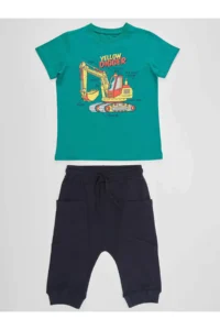 MSHB&G Yellow Digger Boys' T-Shirt Capri Shorts Set - Image 3