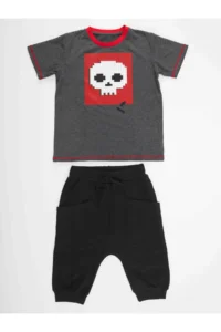 MSHB&G Skull Boys' T-Shirt Capri Shorts Set - Image 3