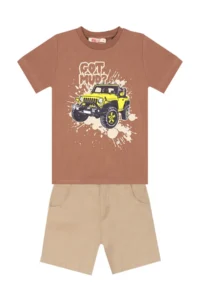MSHB&G Car Boys' T-Shirt Gabardine Shorts Set - Image 3