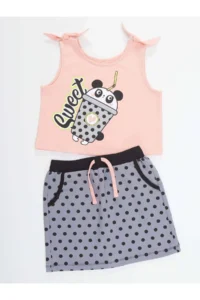 MSHB&G Panda Milkshake Girls' T-Shirt Skirt Set - Image 3