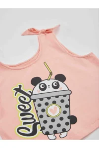 MSHB&G Panda Milkshake Girls' T-Shirt Skirt Set - Image 5